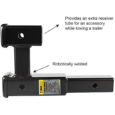 MAXXHAUL Dual Hitch Extension for 2 Inch Receiver, Tow Trailer and Carry Hitch Accessories, 5000 lb Capacity, 2 x 2 Class III/IV Compatible (50248)