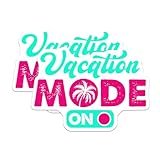 (2 Pack) Vacation Mode Magnets - Tropical Palm Tree Fridge - Holiday Decoration - 5" On Longest Side - Sticks to Smooth Flat Surfaces - Made in USA - MAG11037