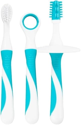 dentistar Zahnpflege Starter-Set - Babyzahnbürsten ab 6 Monate - Putztrainer,