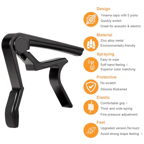 Yinama Guitar Capo for Acoustic and Electric Guitars 6-String Capo