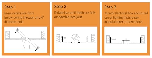 Westinghouse 0110000 Saf-T-Brace for Ceiling Fans, 3 Teeth, Twist and Lock,Silver(Pack of 1) - Thumbnail 3