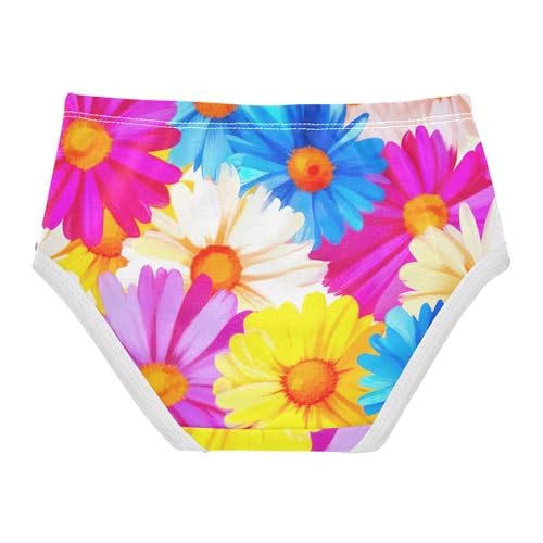 Floral Colorful Blue Daisies Floral Girl Panties Cute Girls Underwear Toddler Cotton Colorful Briefs Undies Kids 2t2