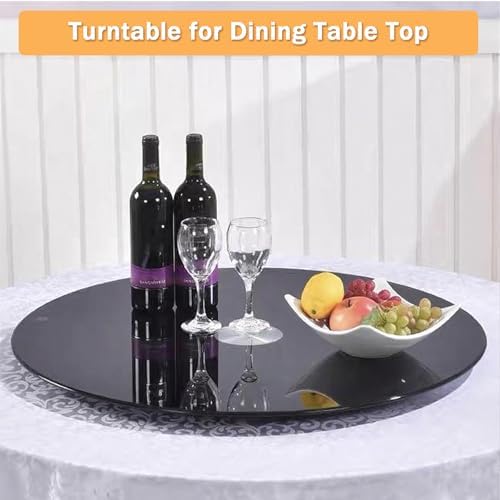 39 Inch Lazy Susan Turntable for Dining Table - Round Rotating Serving Tray with 6 Wheels, Perfect for Kitchen and Patio Entertaining, Large Capacity Serving Solution