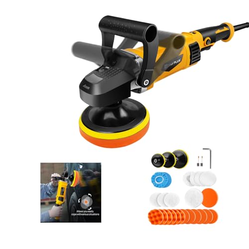 Jupitor Car Buffer Polisher, Professional Buffer Polisher Kit with 6 Variable Speed, Detachable Handle, Buffing Pads for Car Polishing Detailing Waxing, 150mm-180mm Polishing Disc
