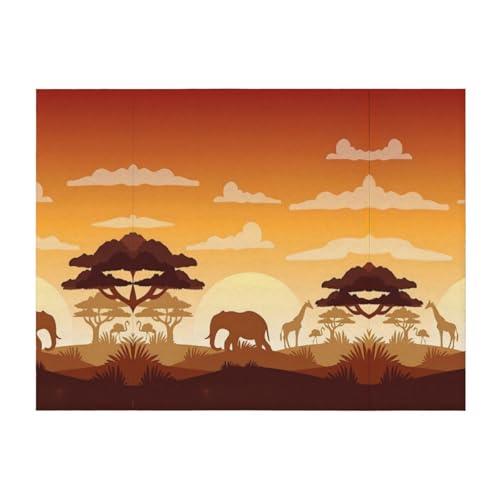 Couverture de climatisation éléphant girafe 203x152 cm pour lit - 2