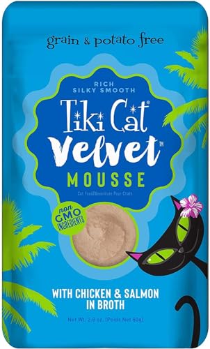 Tiki Cat - Velvet Mousse Cat Food Chicken & Wild Salmon - 2.8 Ounce.