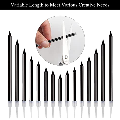 BEAN LIEVE Black Birthday Candles - 24-Count Long Thin Cake Candles, Cake Candles, Party Candles for Birthday, Wedding, Lucky Party Decoration - Thumbnail 4
