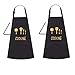 Nadruk kuchenny fartuch dla dorosłych rodziny 2 szt. fartuchy rodzica rodzina kuchnia, jadalnia i bar cerata fartuch z kieszeniami, Czarny, rozmiar uniwersalny