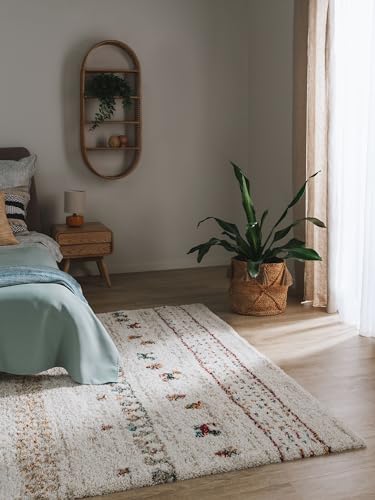 benuta Lytte Hochflorteppich Gobi - Beige 160x230 cm - Kunstfaser - Rechteckig & im Style: Kindermotive, Scandi Living - Pflegeleicht für Kinderzimmer, Wohnzimmer, Schlafzimmer