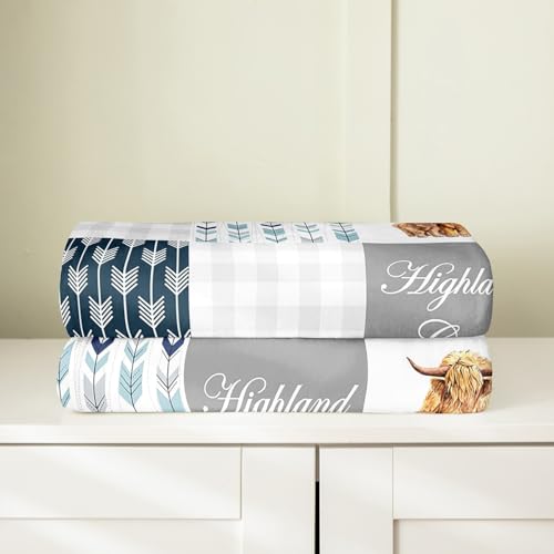 Homemissing Highland Cow Flannel Fleece Blanket Double 60"x79" Highland Cattle Plush Throw Blanket for Boys Girls Children Animal Arrow Blanket Room Decor Farmhouse Western Decor - Image 4