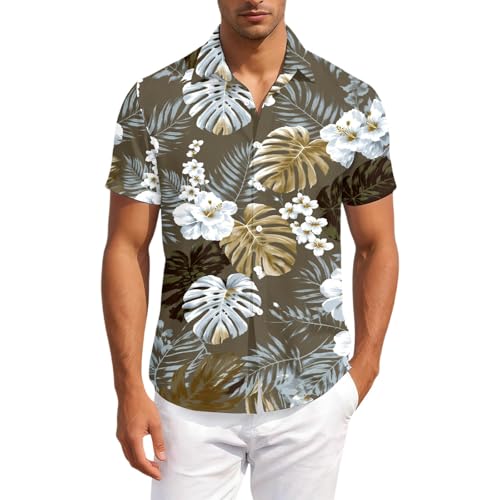 Mélange de coton respirant pour cette chemise homme boutons cachés et polos casual de couleur beige