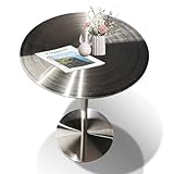 Liyadolaam Runder Stehtisch für den Außenbereich, Edelstahl, Esstisch in Thekenhöhe, hoher Pub-Bistrotisch, hoher Kaffee-Beistelltisch für Cocktailbar, Pub, Kaffee, Tee, Kleiner Raum(60x60x75cm)