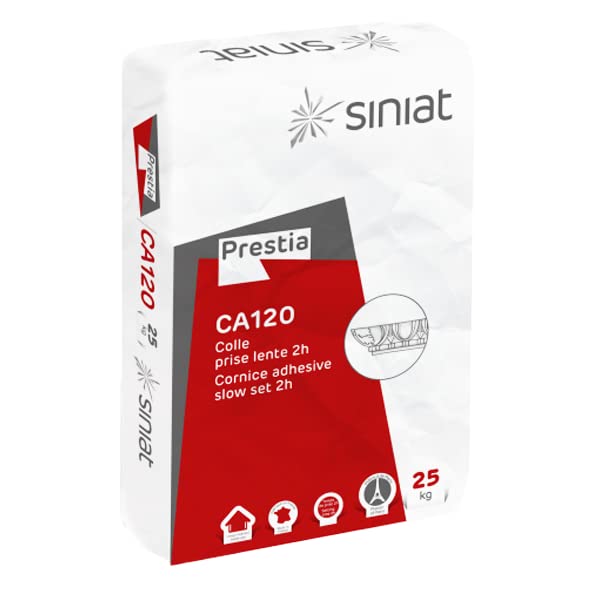 Siniat Prestia CA120 Plaster, Cornice & Cove Adhesive Plaster of Paris, 25kg, Off-white