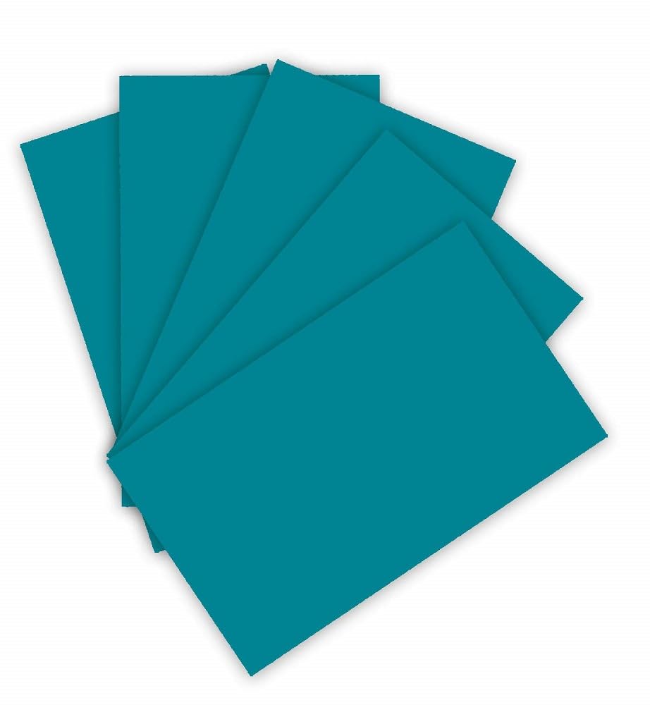 folia 6338 Coloured Paper 130 g/m², Coloured Drawing Paper in Turquoise, DIN A3, 50 Sheets, as a Base for Numerous Crafts