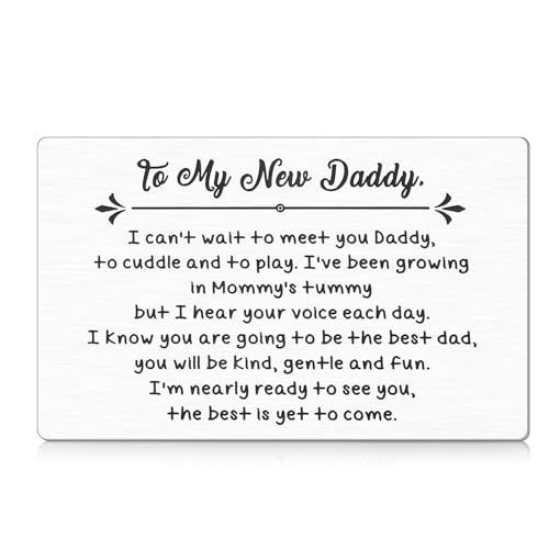 Image of New Dad Gifts First Time, Steel Gender Reveal Card, Valentines Day Gifts for New Dad, Gender Reveal Ideas, Card Gift for Dads, Pregnancy Baby Announcement, First Time Daddy Gift, Dads to Be Giifts