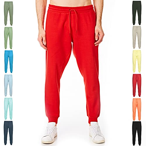 RIPT Essentials RCPNT764 Pantalon de survêtement de jogging doux au toucher pour homme, Rouge, Small