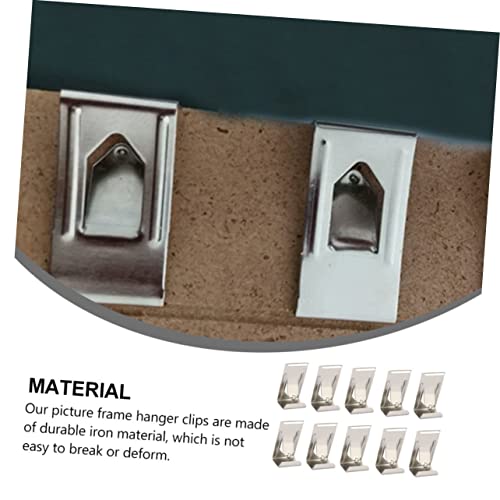 Image of Tofficu 100pcs Metal Spring Clip Hooks for Picture Frames Photo Frame Hangers Easy to Install for Wall Mounting Photos and Artwork