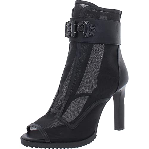 KARL LAGERFELD Womens Blayze Peep-Toe Ankle Pumps Black 5.5 Medium (B,M)