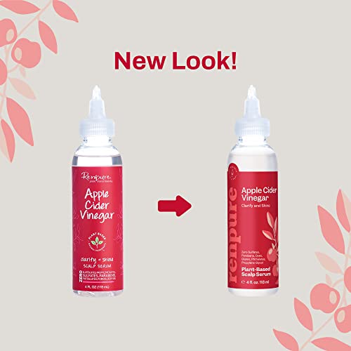 Renpure Plant Based Apple Cider Vinegar Clarify & Shine Scalp Serum - Natural Peppermint Oil Dry Scalp Product For Dandruff Treatment & Itchy Scalp - Eco Friendly Hair Rinse Cleanser For Women & Men #TOP2