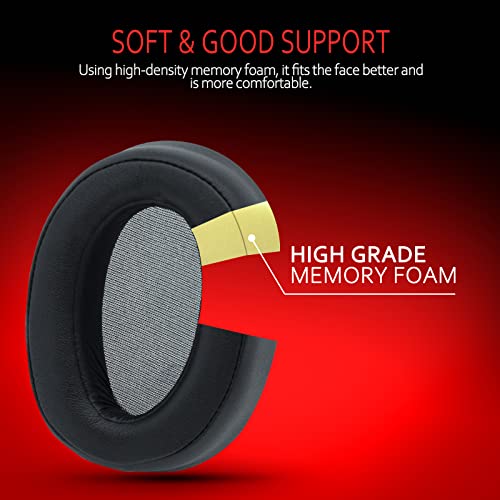 Image of Krone Kalpasmos Replacement Earpads for Sony WH-H900N h.Ear on 2 & Sony MDR-100ABN Headphones, Sony Headphone Cushions Compatible with Sony 900N, Sony WH H900N earpads with Soft Foam Leather(Black)