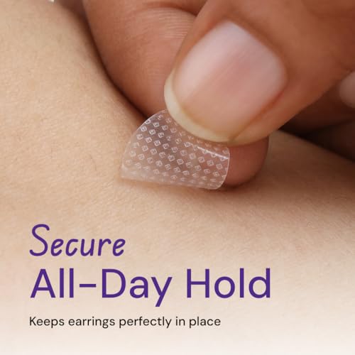 Image of Careforce Invisible Ear Lobe Support for Heavy Earrings Waterproof Earlobe Support Patches Transparent Stickers for Earring Lifter Tape for Torn or Stretched Piercings (Pack of 30)