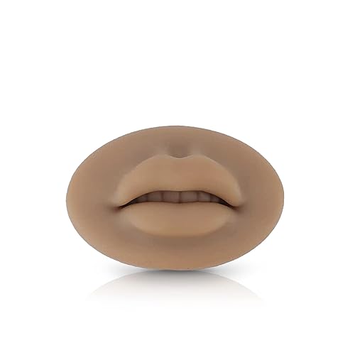 Miniatura 7 de 3 piezas de labios falsos, labios de silicona 3D para práctica de maquillaje, labios falsos de silicona suave, entrenamiento de piel para práctica