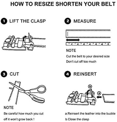 Vista 5 de NOOS Cinturones de lujo para hombre de cuero rojo hebilla de cabeza de lobo 138 pulgadas de ancho para vestir de hombre cinturón ajustable casual