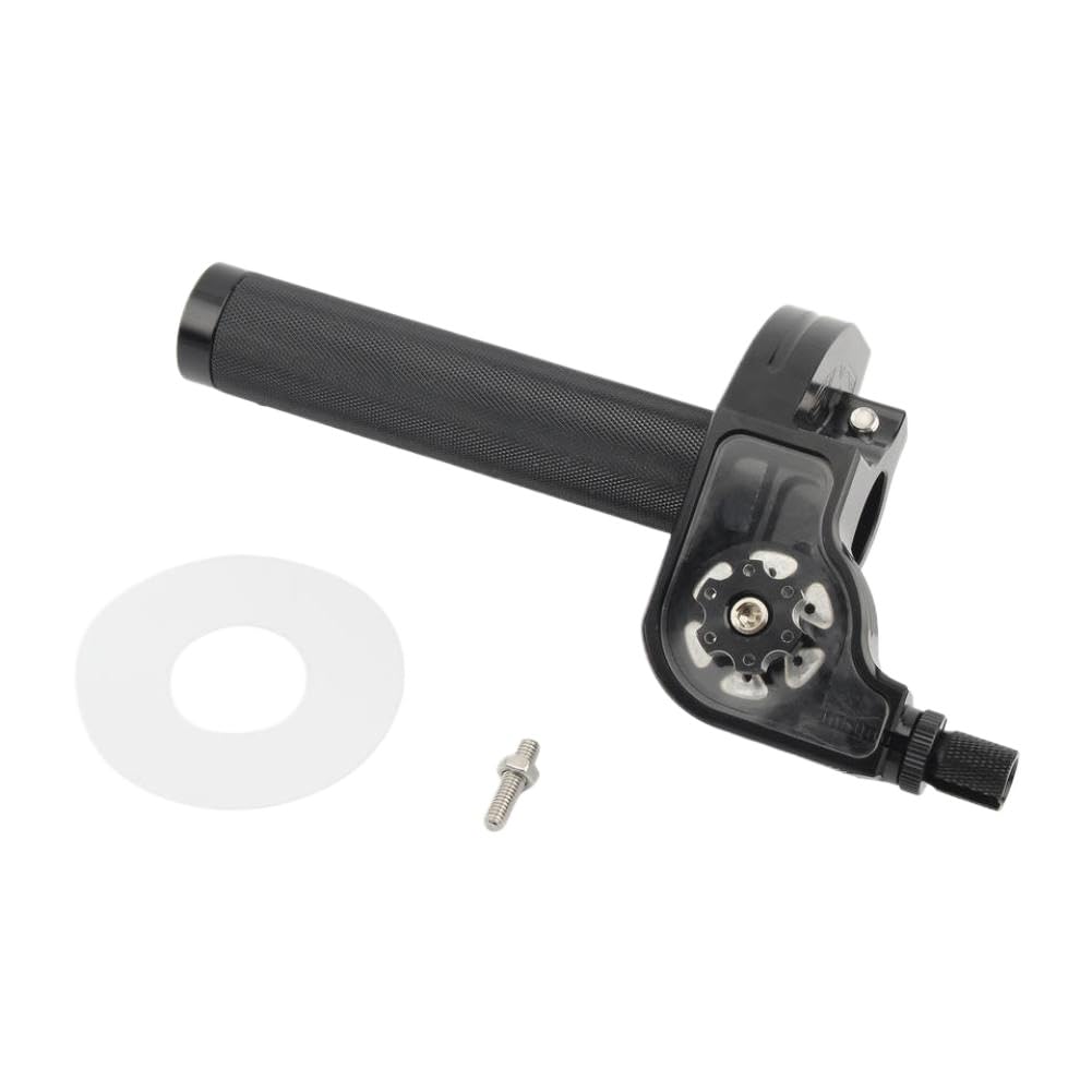 Qhtwuyqek Black Universal Motorcycle Accelerator Throttle Grips 22Mm Cnc Aluminum M10x1.5 For Motocross Scooter Bike(Black)