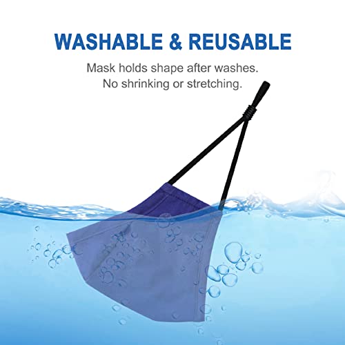 Tomorotec 2Pcs Adult Unisex Washable & Reusable Face Masks With Filter Pocket + 30Pcs Filters (Blue) #TOP7