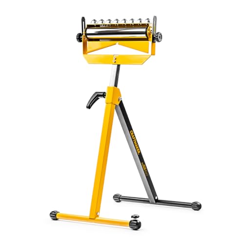 CRAFTMAKER 4-in-1 Rollenbock Höhenverstellbar - Rollbock & Rollenständer für Kappsägen und Tischkreissägen mit Rollen- Kugel- Flach- & V-Auflage klappbar 71115 cm bis 100 kg