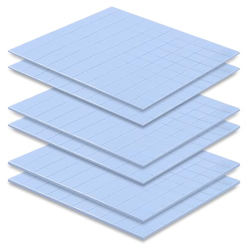 VooGenzek 600 PCS 10 x 10 mm Silicone Thermal Pad, Thickness 0.5/1/1.5 mm with 6.0 W/mk Thermal Conductivity, Reusable Thermal Conductive Silicone Pad, for SSD CPU GPU LED IC Chipset Cooling