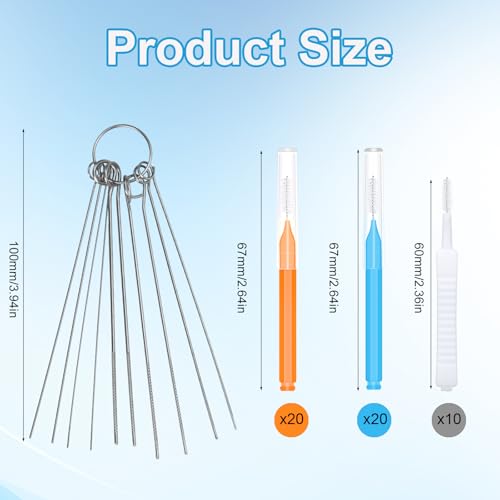 Image of 60pcs Shower Head Cleaner Tools Kit, 2 Designs Shower Head Cleaning Brushes Multi-Size Showerhead Anti-Clogging Cleaner Picks for Bathroom Small Hole Nozzle Gaps Slot (Orange, Blue, White)