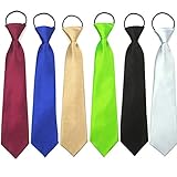 Tkocisa 6 Pieces Boys' Pre-tied Adjustable Necktie Elastic Neck Strap Tie for Boys, Kids, Teen, Youth Wedding Graduation School Uniforms(6 Colors)