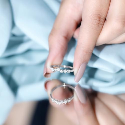 Moissanite Half Eternity Band Ring for Women, Certified Wedding Band Ring, D Color VS1 Clarity - With Jewelry Box4