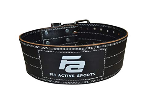 Fit Active Sports Leather Weight Lifting Belts (Black, M) Fit Active Sports Leather Weight Lifting Belts (Black, M)