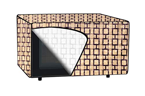 Image of The Furnishing Tree PVC Waterproof Microwave Oven Cover Compatible for Whirlpool 25 L Convection Magicook Elite Lattice Pattern Beige