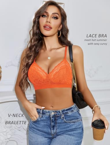Image of Avidlove Bralettes for Women Lace Racerback Bras Wireless Unlined Bralette Comfy Bra Sexy Lingerie Tops