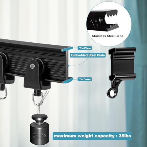 image for KOLAKO Ceiling Curtain Track, Flexible Curtain Track Ceiling Wall Moun