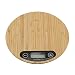 Basage Balance de cuisine électronique LED de cuisine outil de mesure numérique rond bambou 5000 g