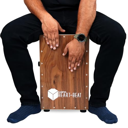 Image of Kadence CL50 Heartbeat Cajon | 40 Adjustable Snare Strands | Maple Body & Walnut Head | Anti-skid Rubber Feet | Includes Learning Course | Brown