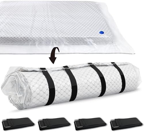 Storage Master Vacuum Storage Bag for King Size Mattress - Ideal Memory Foam and Latex Up to 14 Inches - Easy Moving, Shipping and Storing With Straps (KING/CAL KING), SM-RJD-2024