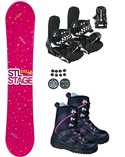 Symbolic 140cm Stella Stage Snowboard Bindings & Northwave Freedom Z2 Boots 5.5 6 Package (140cm Stage Pink(djoy100), Boot Fit Ladys 5.5-6 (Z2))