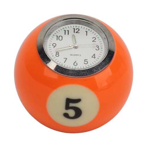 Bamjour Horloge de Table, Horloge de Table en Forme de Boule en Résine, de Billard, Réveil, Décorative pour Bar, Maison, Camping-Car, Chevet