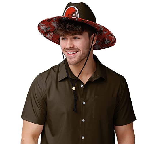 Image of FOCO Men's NCAA College Team Logo Floral Straw Sun Hat
