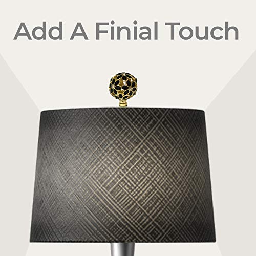 Royal Designs, Inc. Decorative Glamorous Daisies Finial For Lamp Shade, F-5099-Blk-1, Black #TOP3