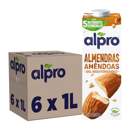Alpro - Alpro 1 l de boisson aux amandes grillées, végétalienne et sans lactose, faible en gras et en sucre, avec calcium et vitamines