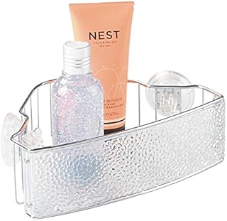 iDesign Rain Suction Toothbrush Holder, Wall Mounted Suction Cup, Elegant Plastic Soap Holder, Clear, 45450