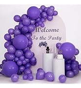 CVPARTYON Purple Balloons, 125 PCS Assorted Sizes 18 inch, 12 inch, 10 inch, 5 inch - Great for B...