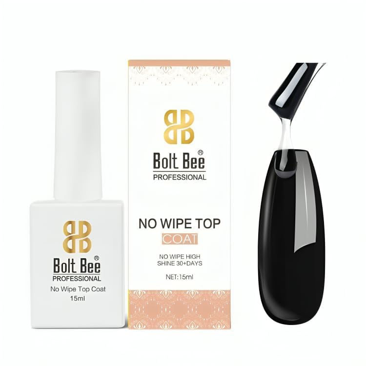 No Wipe Top Coat Gel Nail Polish, High Gloss Clear Finish, UV/LED Lamp Required, Professional Salon Quality (Top Coat)