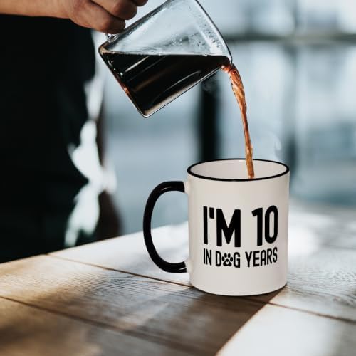 Aurahouse Funny 70th Birthday Gifts for Women Men, I'M 10 In Dog Years Mug — view 6